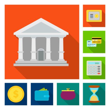 Banka ve para simge vektör tasarımı. Banka ve bill hisse senedi simgesi için web topluluğu.