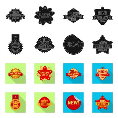 Amblem ve rozet logo vektör Illustration. Web için amblem ve etiket hisse senedi simgesi kümesi.