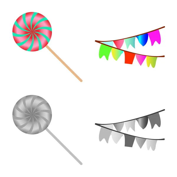 Vektor design av ikonen part och födelsedag. Samling för fest och firande aktiekurssymbol för webben. — Stock vektor