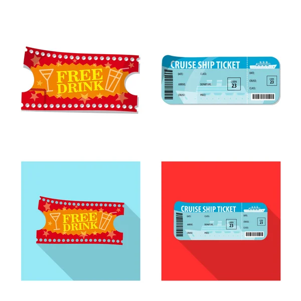 Illustrazione vettoriale del biglietto e del logo di ingresso. Set di illustrazioni vettoriali di biglietti ed eventi . — Vettoriale Stock