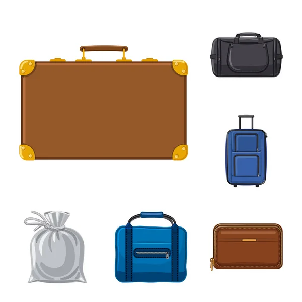 Objeto aislado de maleta e icono de equipaje. Colección de maleta e icono de vector de viaje para stock . — Vector de stock