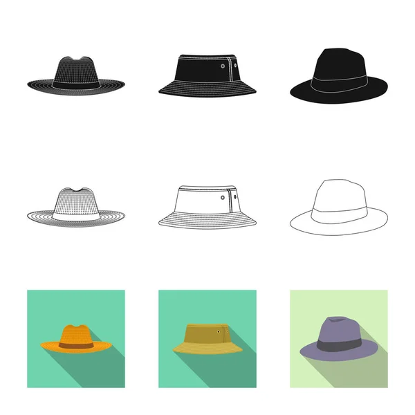 Conception vectorielle du couvre-chef et de l'icône du chapeau. Jeu de coiffures et accessoires illustration vectorielle de stock . — Image vectorielle