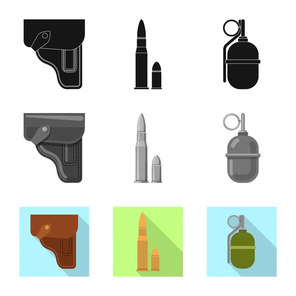 Ilustracja Wektorowa Symbolu Broń Pistolet Zestaw Broni Armii Wektor Ikona — Wektor stockowy