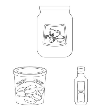 Can ve gıda logo vektör tasarımı. Web için can ve paket hisse senedi simgesi kümesi.