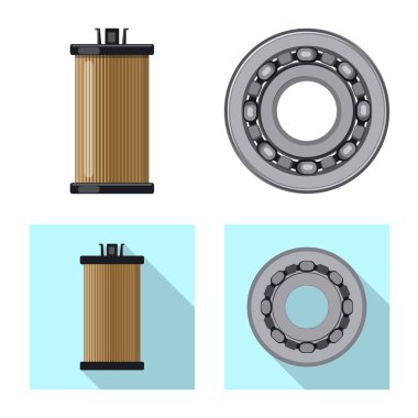 Otomatik ve parçası sembol yalıtılmış nesne. Web için oto, araba hisse senedi simgesi kümesi.
