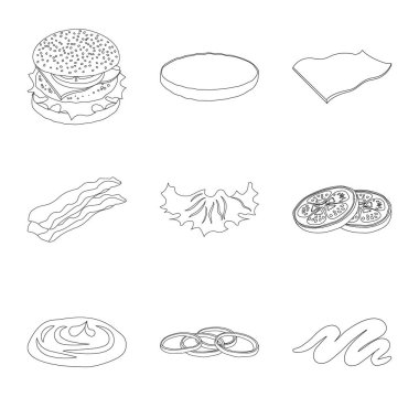 Burger tasarım vektör ve işareti sandviç. Burger ve dilim hisse senedi simgesi için web topluluğu.