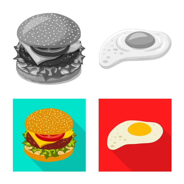 Ilustración vectorial de hamburguesa y símbolo sándwich. Colección de hamburguesas y rebanadas vector ilustración . — Vector de stock