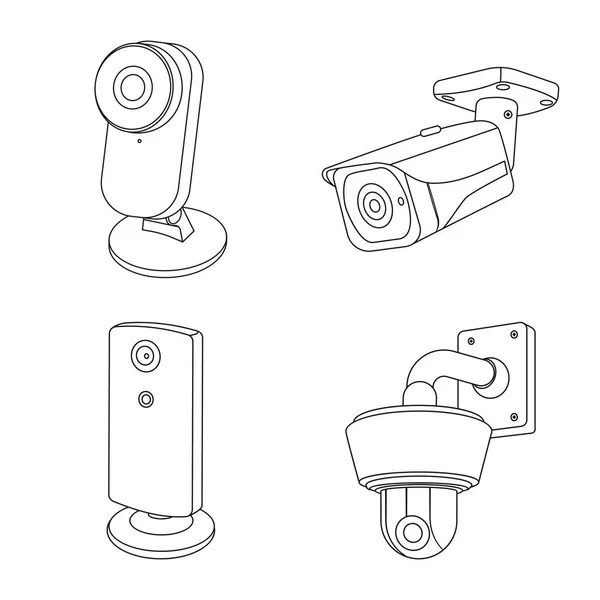 Isolated object of cctv and camera icon. Collection of cctv and system vector icon for stock. — Stock Vector