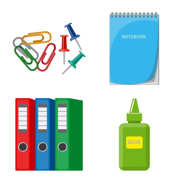 Isolated object of office and supply icon. Collection of office and school vector icon for stock. — Stock Vector