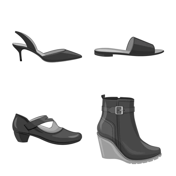 Diseño Vectorial Calzado Signo Mujer Colección Calzado Pie Stock Vector — Vector de stock