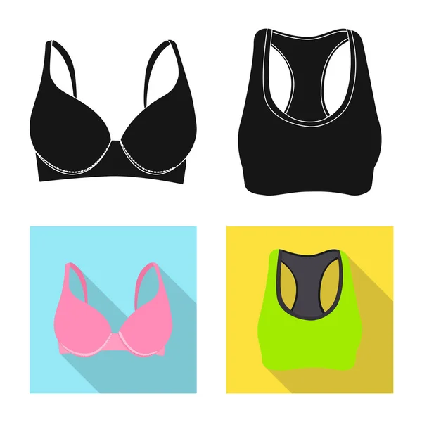 女性と服のロゴのベクトル図です。ストックの女性と摩耗のベクトル アイコン集. — ストックベクタ
