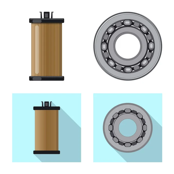 Objeto isolado de auto e símbolo de parte. Conjunto de auto e carro símbolo de estoque para web . —  Vetores de Stock