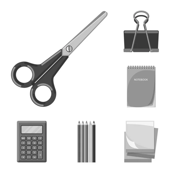 Vector illustration of office and supply symbol. Collection of office and school vector icon for stock. — Stock Vector