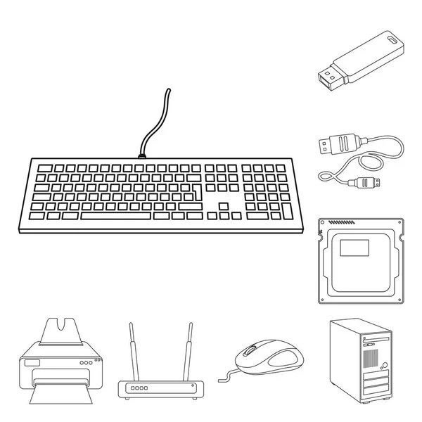 Objet Isolé Ordinateur Portable Symbole Appareil Ensemble Illustration Vectorielle Stock — Image vectorielle