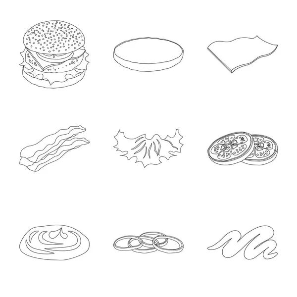 Wektor wzór Burger i sandwich znak. Kolekcja burger i plasterek symbol giełdowy dla sieci web. — Wektor stockowy