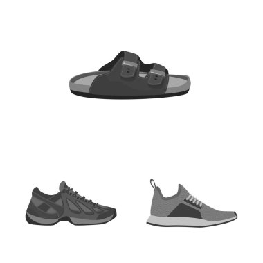 Ayakkabı ve ayakkabı simge vektör Illustration. Hisse senedi için ayakkabı ve ayak vektör simge topluluğu.