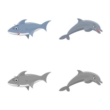 Deniz ve hayvan işareti vektör çizimi. Deniz ve deniz hisse senedi vektör çizim.