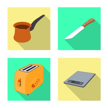 Mutfak ve yemek logo vektör tasarımı. Hisse senedi için mutfak ve cihazı vektör simge topluluğu.