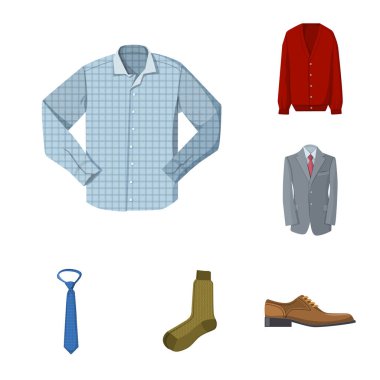 Adam ve giyim simge vektör tasarımı. Adam ve aşınma vektör simgesini hissenin topluluğu.