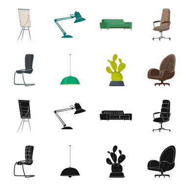 Mobilya ve iş logo vektör Illustration. Mobilya ve ev vektör simgesini hissenin koleksiyonu.