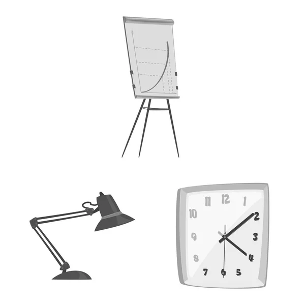 Ilustração vetorial de mobiliário e símbolo de trabalho. Conjunto de móveis e ilustração do vetor de estoque em casa . —  Vetores de Stock