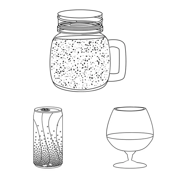 İçki ve bar logo vektör tasarımı. Web için içki ve parti hisse senedi simgesi kümesi. — Stok Vektör