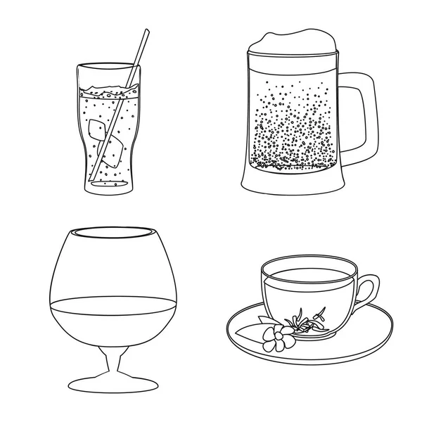 Vector ontwerp van drank en bar pictogram. Set van drank en partij aandelensymbool voor web. — Stockvector