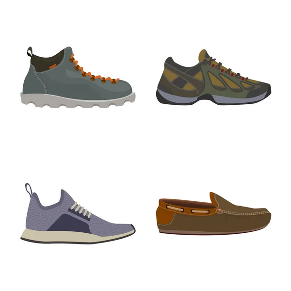 Objeto aislado de zapato y signo de calzado. Colección de zapato y pie icono vectorial para stock . — Vector de stock