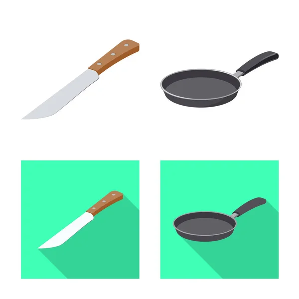 Oggetto isolato di cucina e cuoco logo. Collezione di icone vettoriali per cucina ed elettrodomestici per magazzino . — Vettoriale Stock
