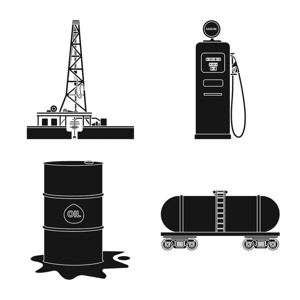 Vektordesign des Öl- und Gassymbols. Illustration der Öl- und Benzinvorräte. — Stockvektor