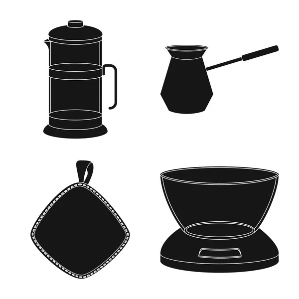 Design vettoriale della cucina e icona cuoco. Set di icone vettoriali per cucina ed elettrodomestici per magazzino . — Vettoriale Stock