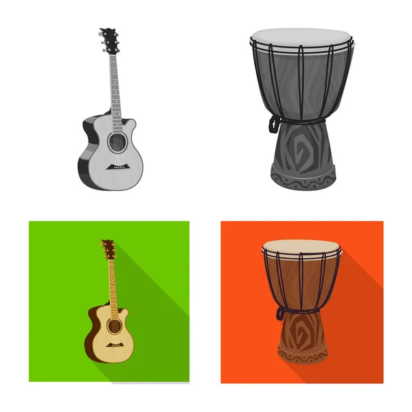 Ilustrație vectorială a muzicii și semnului de ton. Set de muzică și instrument simbol stoc pentru web . — Vector de stoc