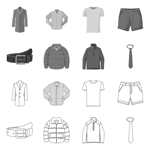 Conception vectorielle de l'homme et le symbole des vêtements. Ensemble d'illustration vectorielle de stock homme et usure . — Image vectorielle