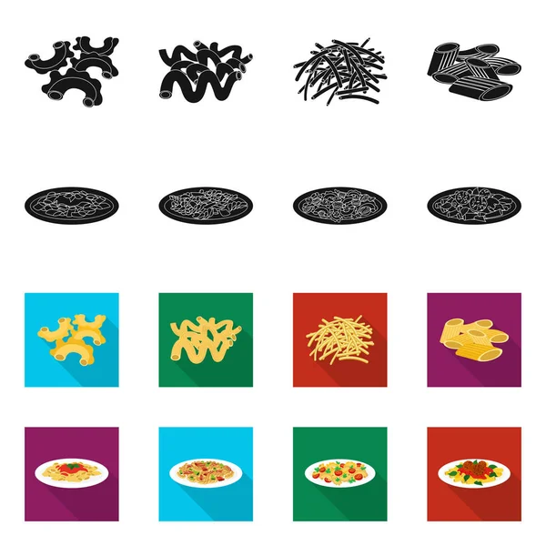 Objeto aislado de pasta e icono de carbohidratos. Conjunto de pasta y macarrones vector de stock ilustración . — Archivo Imágenes Vectoriales