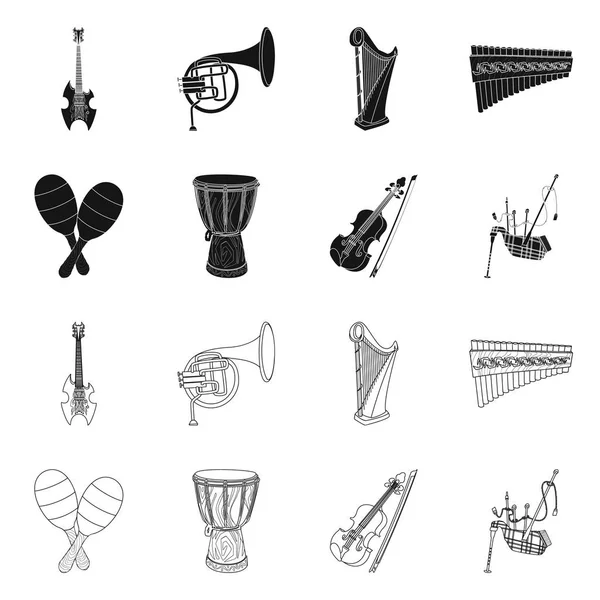 Vektor-Design von Musik und Melodie-Symbol. Sammlung von Musik und Vektor-Illustrationen für Werkzeuge. — Stockvektor