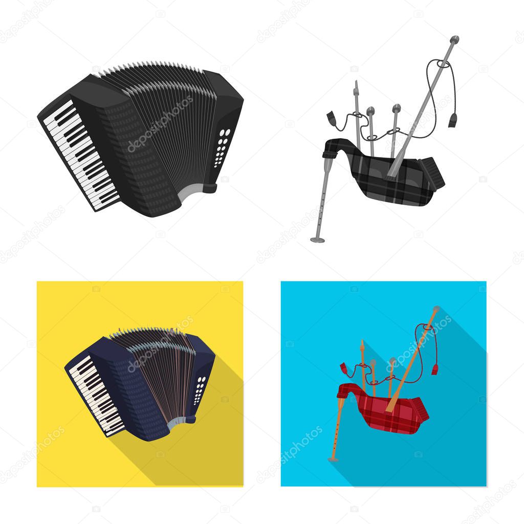 Vector design of music and tune icon. Set of music and tool stock symbol for web.