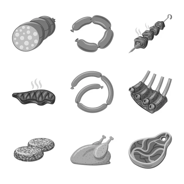 Векторні Ілюстрації Яса Значка Шинки Набір Символів Яса Приготування Їжі — стоковий вектор