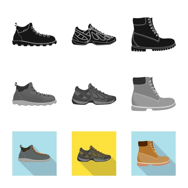 Vektorillustration av sko och skodon logotyp. Samling av skon och foten lager vektorillustration. — Stock vektor