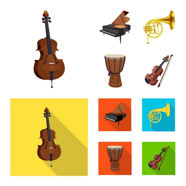 Illustration vectorielle de la musique et symbole tune. Collection de musique et icône vectorielle d'outil pour stock . — Image vectorielle