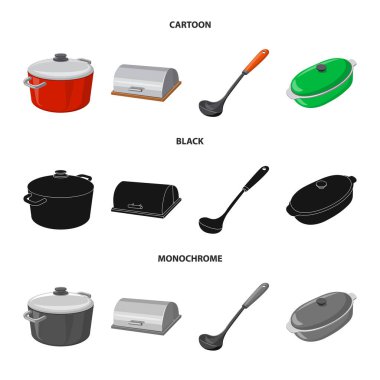 Mutfak ve yemek simge vektör tasarımı. Mutfak ve cihaz hisse senedi vektör çizim topluluğu.