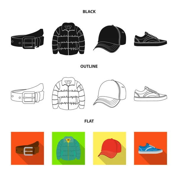 Vektorillustration av mannen och kläder symbol. Uppsättning av mannen och bära aktiesymbol för webben. — Stock vektor