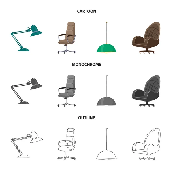 Elkülönített objektum bútorok és a munka jelképe. Bútor és otthoni stock vektor illusztráció. — Stock Vector