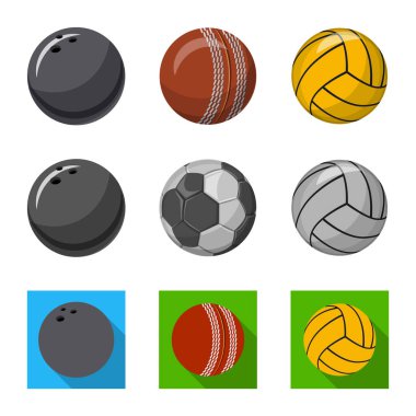 Spor ve topu işareti yalıtılmış nesne. Spor ve web için atletik hisse senedi simgesi toplama.
