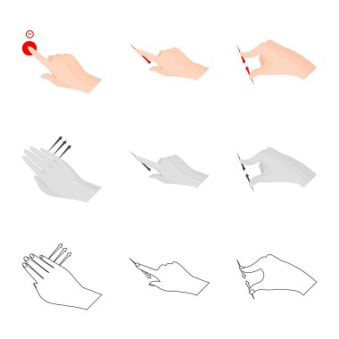 Dokunmatik ve el logo vektör tasarımı. Dokunmatik ekran ve dokunmatik hisse senedi simgesi için web topluluğu.