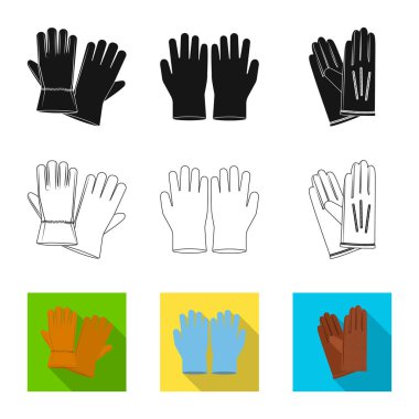 Bir eldiven ve kış işaret tasarım vektör. Hisse senedi için eldiven ve ekipman vektör simge topluluğu.