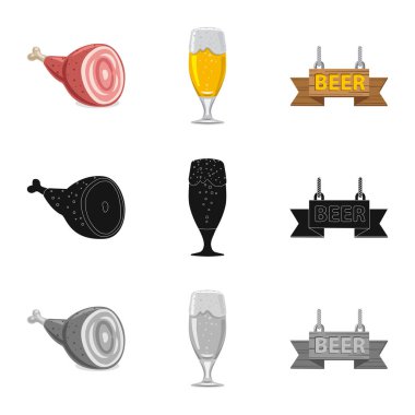 Yalıtılmış nesne pub ve bar sembolü. Pub ve iç hisse senedi vektör çizim.