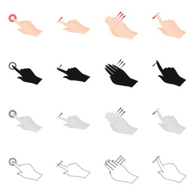 Dokunmatik ve el logosu yalıtılmış nesne. Dokunmatik ekran ve dokunmatik hisse senedi simgesi için web topluluğu.