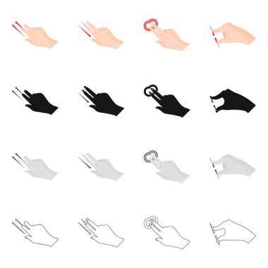 Dokunmatik ve el logo vektör tasarımı. Dokunmatik ekran ve dokunmatik hisse senedi simgesi için web topluluğu.