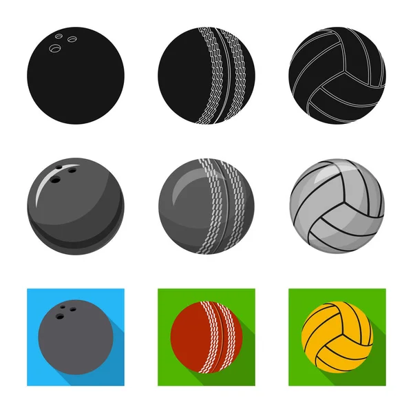 Изолированный объект спорта и логотип мяча. Набор спортивных и спортивных векторных иллюстраций . — стоковый вектор