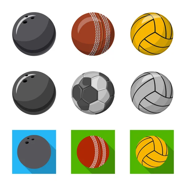 Objeto aislado de deporte y signo de pelota. Colección de deporte y símbolo de stock atlético para la web . — Vector de stock